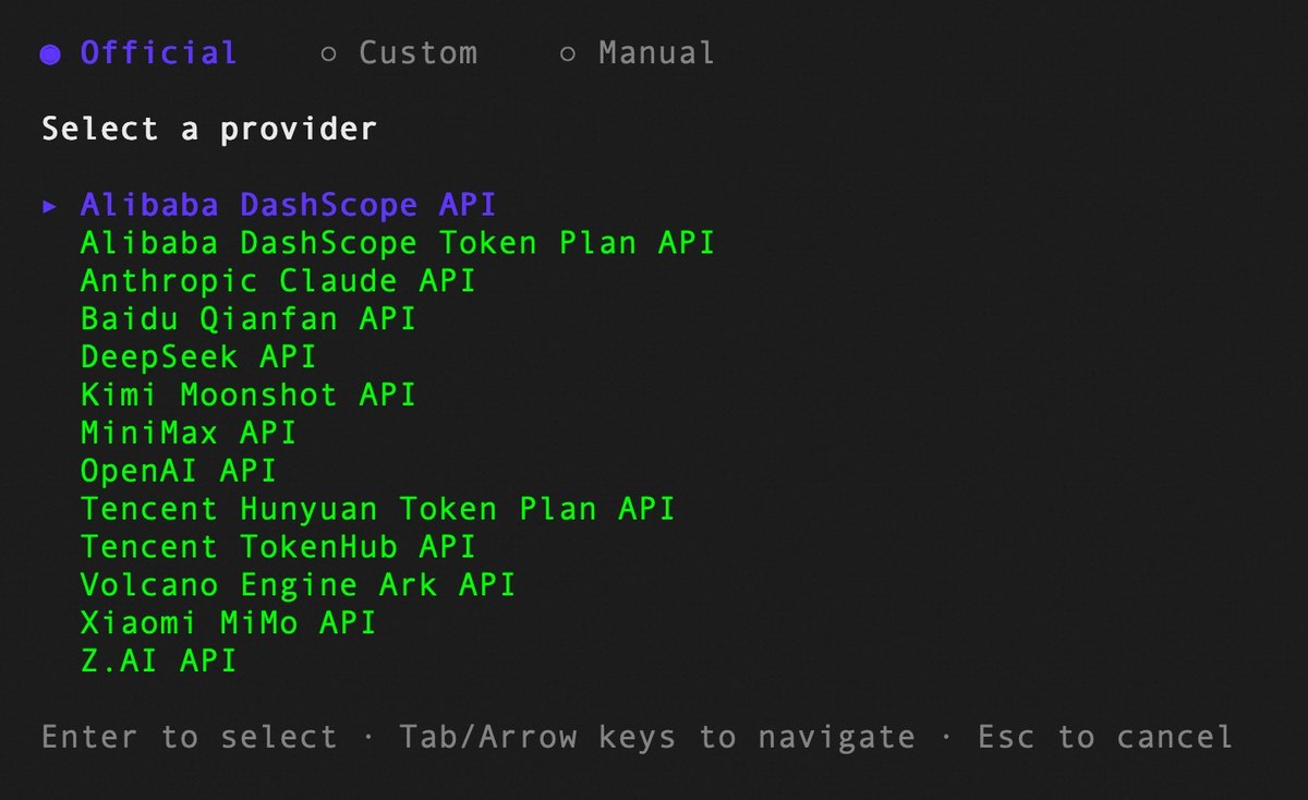 Open Code Review interactive provider setup screen